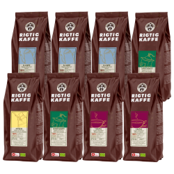 Rigtig Kaffe Organic Mixpaket 8x400g