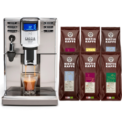 Gaggia Anima Deluxe Stål/Svart Inkl. 8x400g Organic Rigtig Kaffe