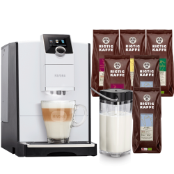 Nivona NICR 796 Vit Espressomaskin Inkl. Mjölkbehållare & 8x400g Rigtig Kaffe Organic