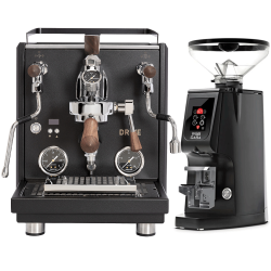 Profitec Drive Espressomaskin Svart m. Trädetaljer Inkl. Eureka Atom W 65 Casa Mattsvart Espressokvarn