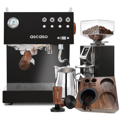 Ascaso Steel Duo PID Svart Espressomaskin Inkl. Eureka Mignon Libra 55 Krom/Mattsvart Espressokvarn & Baristautrustning