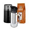 La Cafetière 1 L Iskaffebryggare Inkl. House of Barista Elektrisk Kaffekvarn & Rigtig Kaffe Indonesien No. 9