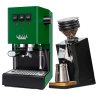 Gaggia Classic E24 Jungle Green Espressomaskin Inkl. Eureka Mignon Zero 65 Speedy Mattsvart Espressokvarn