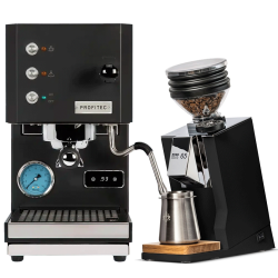 Profitec GO Mattsvart Espressomaskin Inkl. Eureka Mignon Zero 65 Speedy Mattsvart Espressokvarn