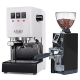 Gaggia Classic E24 Vit Espressomaskin Inkl. Eureka Mignon Libra 65 Krom/Mattsvart Espressokvarn