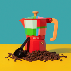 La Cafetière Venice 6 Kop Espressokanna Utopian Lines Inkl. Keramisk Espressokopp Utopian Lines 12 cl 2 st