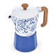 La Cafetière Venice 6 Koppar Espressokanna Blu Fiorato Inkl. Keramisk Espressokopp 12 cl 2 st