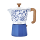 La Cafetière Venice 6 Koppar Espressokanna Blu Fiorato Inkl. Keramisk Espressokopp 12 cl 2 st