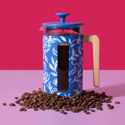 La Cafetière Pisa 8 Kop Presskanna Blu Fiorato Inkl. Keramisk Espressokopp 12 cl 2 st.