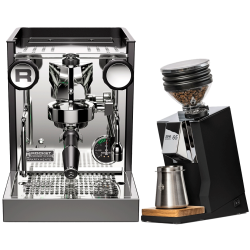 Rocket Appartamento TCA Svart/Koppar Espressomaskin Inkl. Eureka Mignon Zero 65 Speedy Matt Svart Espressokvarn