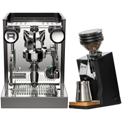 Rocket Appartamento TCA Svart/Svart Espressomaskin Inkl. Eureka Mignon Zero 65 Speedy Matt Svart Espressokvarn