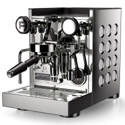 Rocket Appartamento TCA Stål/Vit Espressomaskin Inkl. Eureka Mignon Zero 65 Speedy Vit Espressokvarn
