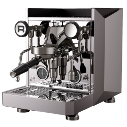 Rocket Giotto Fast V Stål Espressomaskin Inkl. Eureka Mignon Libra 65 Krom/Matt Svart Espressokvarn