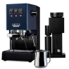 Gaggia Classic E24 Blå inkl. Timemore Bricks Kaffekvarn 01S & Motta Aurora Mjölkkanna 0,35 L