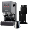 Gaggia Classic E24 Grå inkl. Timemore Bricks Kaffekvarn 01S & Motta Aurora Mjölkkanna 0,35 L