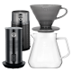 Filterbryggset Inkl. Timemore Server 600ml, Hario V60-02 Dripper Grå, House of Barista Elektrisk Mjölkskummare & Kaffekvarn
