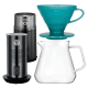 Filterbryggset Inkl. Timemore Server 600ml, Hario Dripper Turkos, House of Barista Elektrisk Mjölkskummare & Kaffekvarn