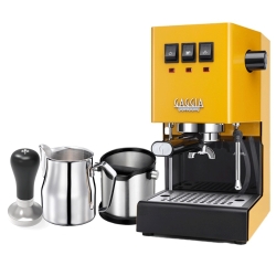 Gaggia Classic E24 Sunshine Yellow Espressomaskin Inkl. Baristautrustning