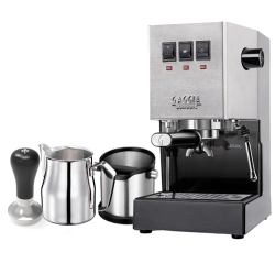 Gaggia Classic E24 Stål Espressomaskin Inkl. Baristautrustning