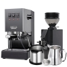 Gaggia Classic E24 Grå Espressomaskin Inkl. Eureka Mignon Zero 55s & Baristautrustning