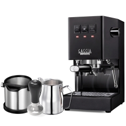 Gaggia Classic E24 Svart Espressomaskin Inkl. Eureka Mignon Perfetto & Baristautrustning