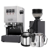 Gaggia Classic E24 Stål Espressomaskin Inkl. Eureka Mignon Zero 55s & Baristautrustning