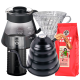 Pour Over Set inkl. IKAPE Kittel med Termometer 1,2 L, Hario V60 Server, Glasdripper 2 Koppar, Kaffekvarn & 500 g Kaffe