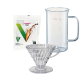 Hario V60-02 Dripper Svart 2 Koppar, Hario Craft Science Mätbägare 50 cl och Hario Pappersfilter 2 Koppar. 100 Stk.