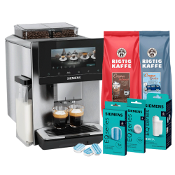 Siemens TQ927E03 EQ900 Espressomaskin Inkl. Skötselpaket & 2x1 kg Rigtig Kaffe Hela Kaffebönor