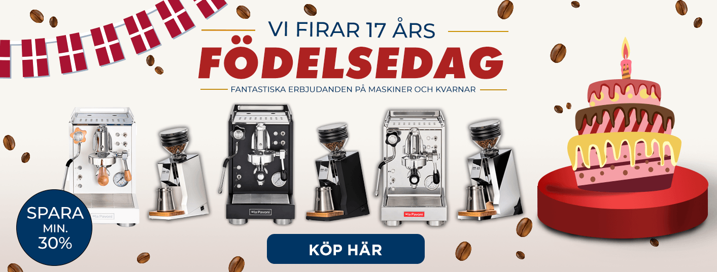 Extra skarpa priser p&aring; espressomaskiner i v&aring;r! Se v&aring;ra F&ouml;delsedagserbjudanden h&auml;r!