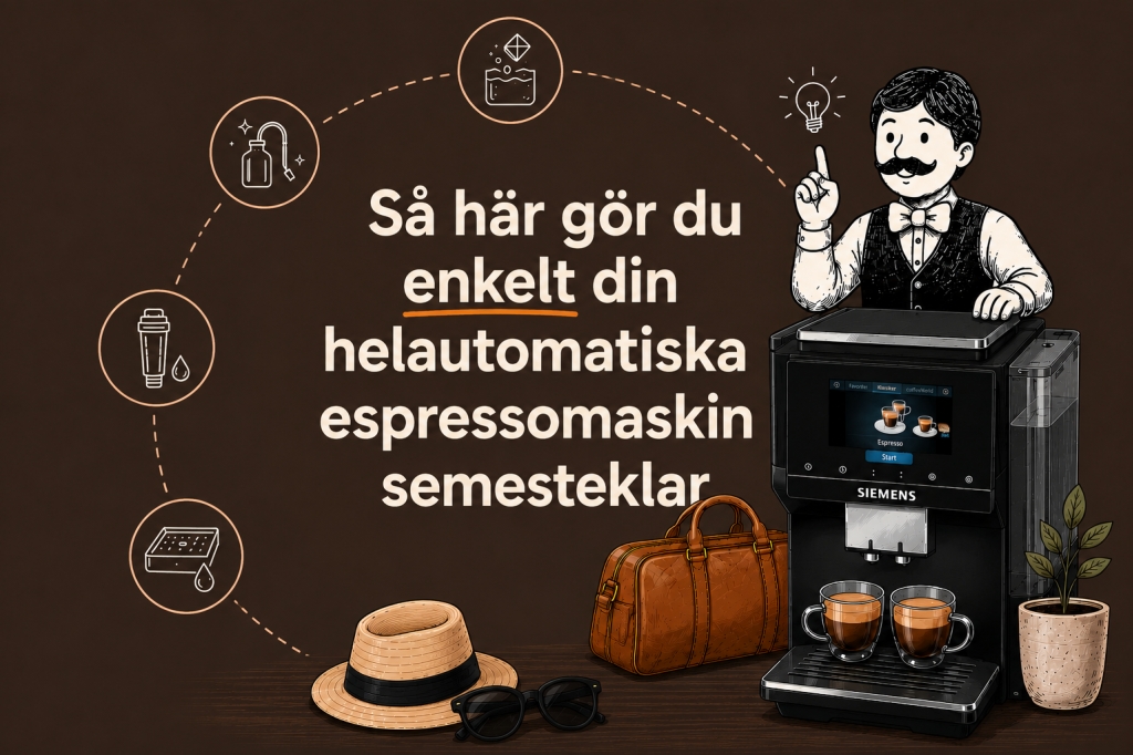 G&ouml;r din helautomatiska espressomaskin redo f&ouml;r semestern